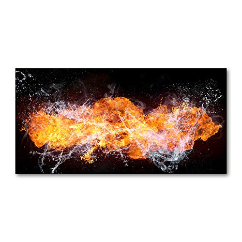 Tulup Acrylglas - 100x50cm - Bild Acrylglas Deko Wandbild Kunststoff/Acrylglas Bild - Dekorative Wand Küche & Wohnzimmer- Feuer gegen Wasser
