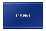 Samsung Portable SSD T7, 1 TB, USB 3.2 Gen.2, 1.050 MB/s Lesen, 1.000 MB/s Schreiben, Externe SSD Festplatte für Mac, PC, Smartphone und Spielkonsole, Indigo Blue, MU-PC1T0H/WW