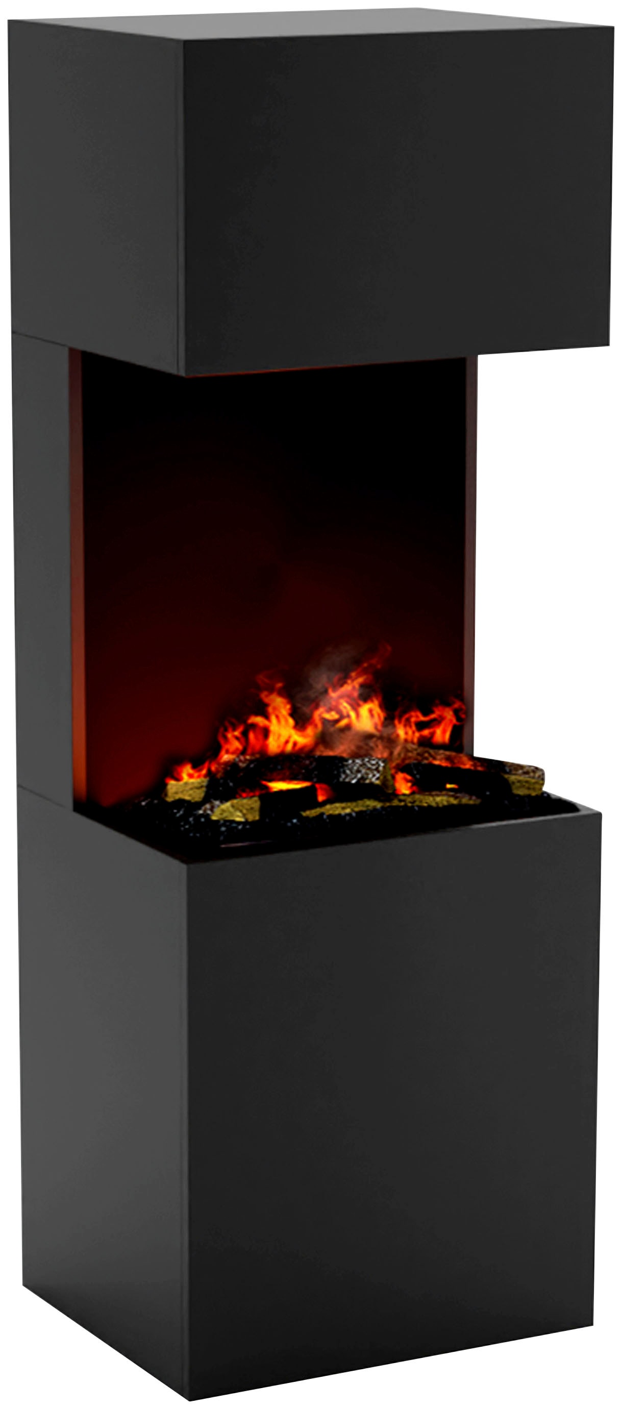 GLOW FIRE Beethoven Elektrokamin mit Knistereffekt|Opti Myst Cassette 600 mit Holzdeck | 3D Wasserdampf Kamin, Elektrischer Kamin mit Fernbedienung, Regelbarer Flammeneffekt, 90 cm, Schwarz