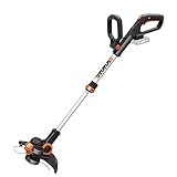 Worx WG163E.9 Akku Rasentrimmer 20V, Kantenschneider Rasen, 2-in-1 Funktion: Rasentrimmer und Kantenschneider, Inkl. Distanzschutz, Kantenschneiderad, Fadenspule, Ohne Akku und Ladegerät