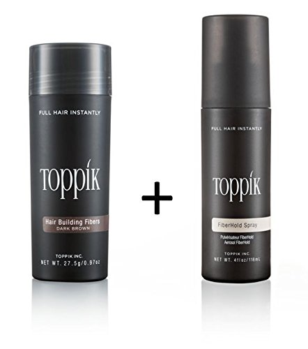 TOPPIK SET 27,5 g. Haarfasern + TOPPIK Fixier Spray 118ml. Haarverdichtung Streuhaar - Sparangebot!, Farbton:Schwarz (Black)