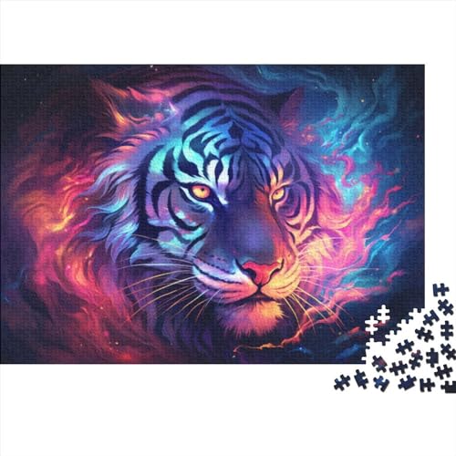 1000-teiliges Puzzle für Erwachsene, Tiger-Quadratpuzzle für Erwachsene und Kinder, Holzpuzzle, Lernspiel, 1000 Teile (75 x 50 cm)