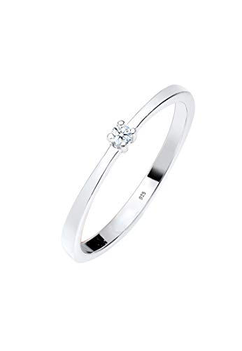 Diamore Ring Verlobung Solitär Diamant (0.03 ct.) 925 Silber