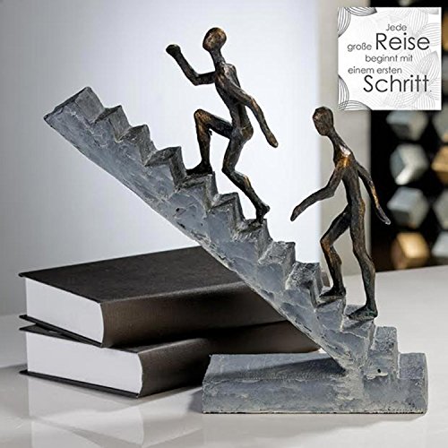 Casablanca Skulptur Staircase Poly broncefinish Deko-Objekt schwarz Bronze Jede große Reise beginnt mit dem ersten Schritt 79126 Winterprospekt 2015