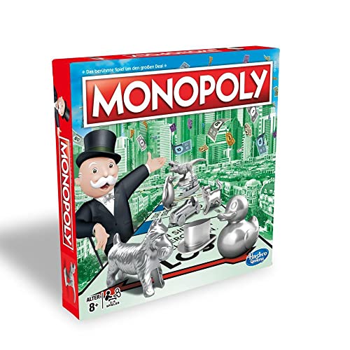 Monopoly, klassisches Brettspiel für die ganze Familie für 2 bis 6 Spieler, für Kinder ab 8 Jahren