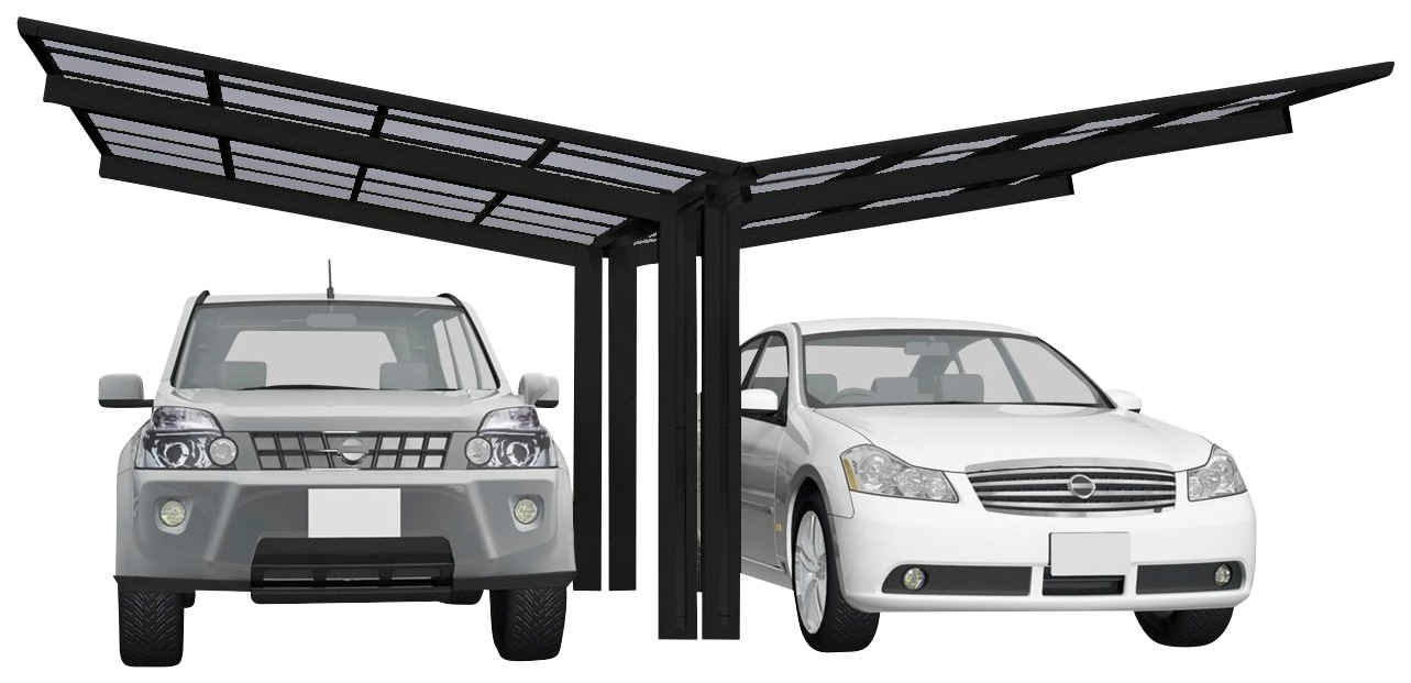 Ximax Doppelcarport Linea Typ 80 Y-schwarz, Aluminium, 532 cm, schwarz, Aluminium