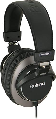 Roland RH-300 Studio Kopfhörer Over Ear Faltbar, Schwenkbare Ohrmuscheln Silber, Schwarz