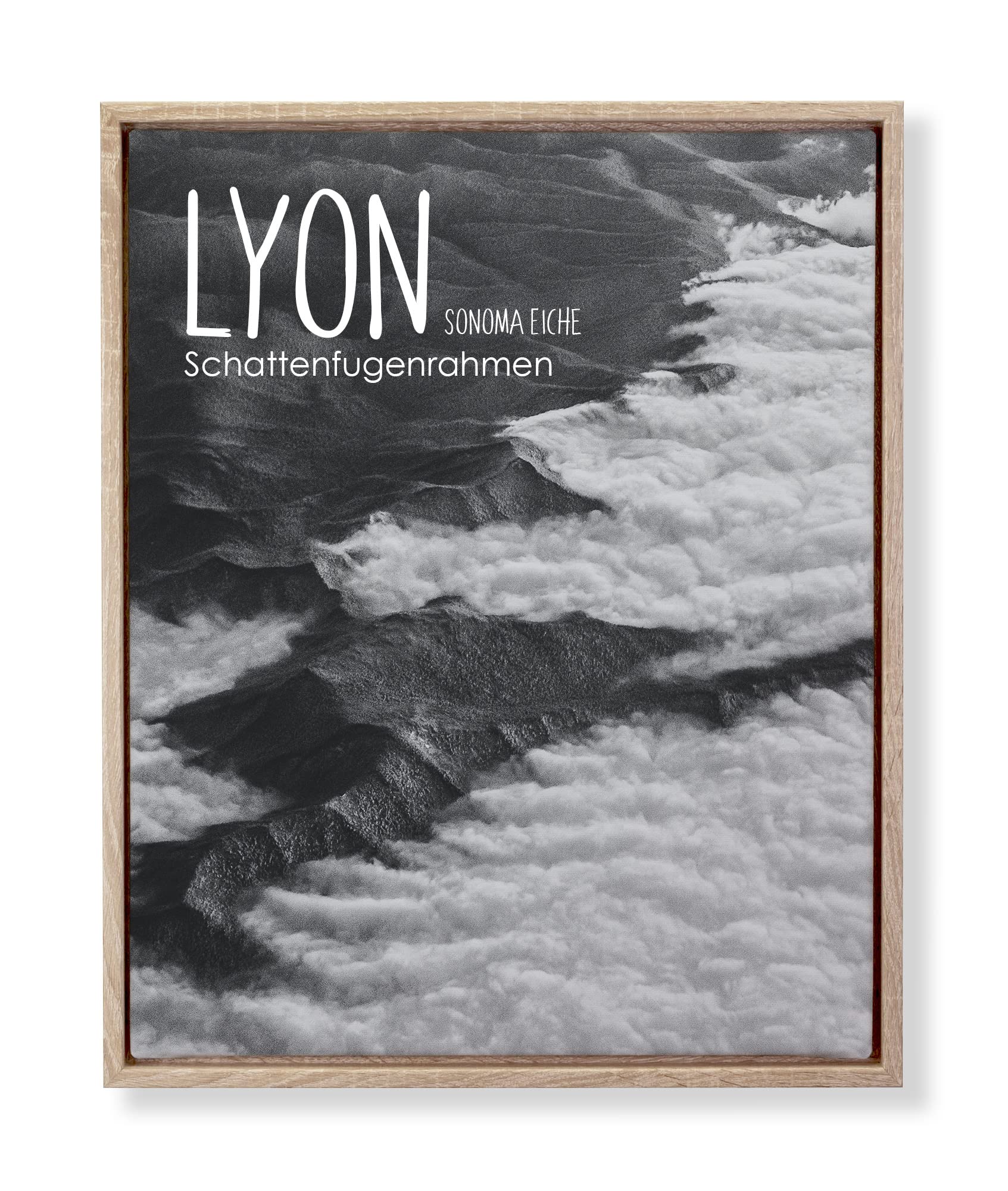 BIRAPA Lyon Keilrahmen für Canvas 100x150 cm in Sonoma Eiche, Rahmen für Leinwände, Leerrahmen für Leinwand, Schattenfugenrahmen für Keilrahmen, Leinwand Rahmen