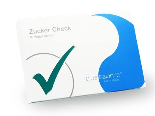 blue balance® Zucker Check - Probenahme-Kit,Selbsttest für Zuhause, HbA1c Test