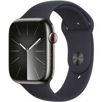 APPLE Watch Series 9 GPS + Cellular 45mm Graphite Stainless Steel Case with Midnight Sport Band - M/L (MRMW3QF/A)