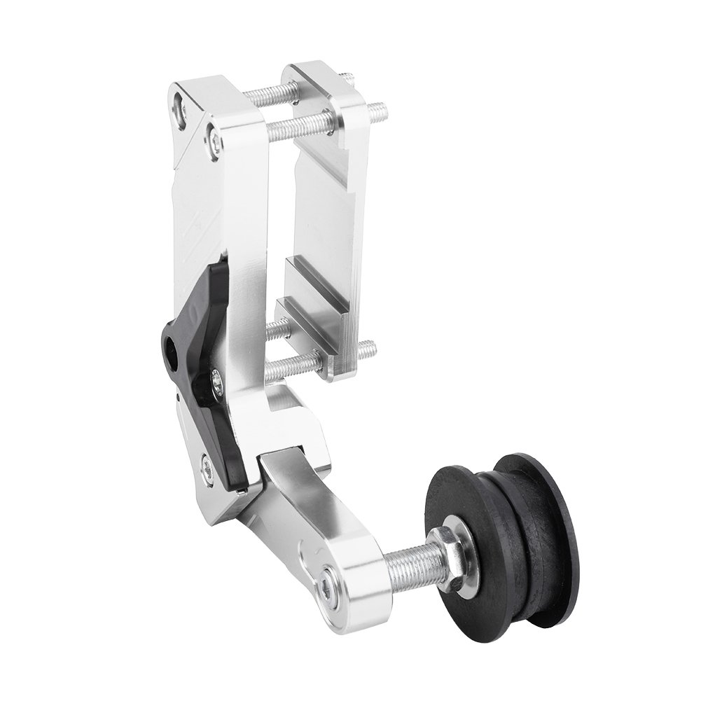 KIMISS Motorrad Kettenspanner, Link Länge Modifizierte Ketteneinsteller Roller CNC Aluminiumlegierung Universal Werkzeug Für Schmutz Pit Bike ATV(Silber)