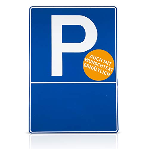 Betriebsausstattung24® Geprägtes Parkplatzschild aus Aluminium | BxH 40,0 x 60,0 cm | Parkschild zum selbstbeschriften
