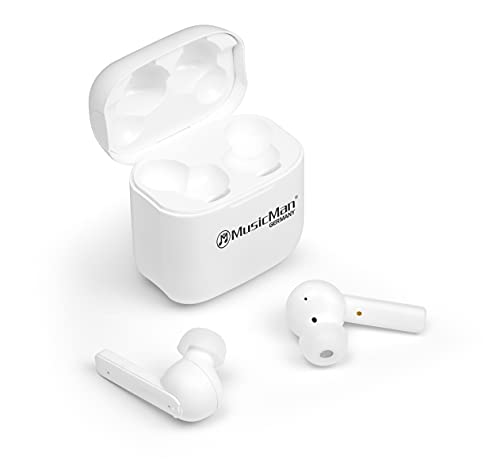 MusicMan ANC-TWS Bluetooth In-Ear Kopfhörer BT-X52 - Bluetooth 5.0, ANC, Telefonanrufe, klare Sprachübertragung, Übertragungsreichweite ~10m, Kopfhörer Ladebox, Sprachassistentfunktion für iOS,Android