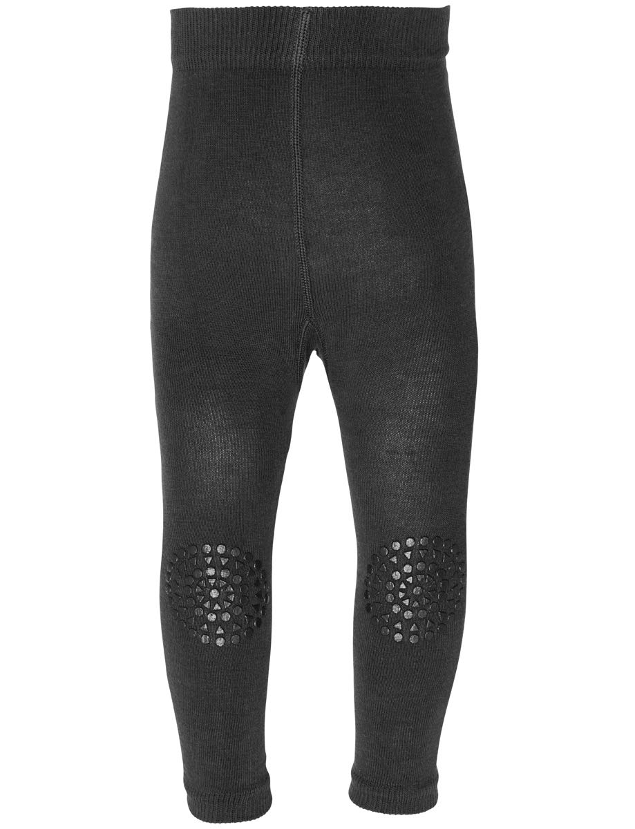 GoBabyGo Baby Leggings mit ABS Noppen an Knien (80/86, Schwarz) - Kleinkinder Krabbel Leggins, Produziert in Europa | Mädchen, Junge