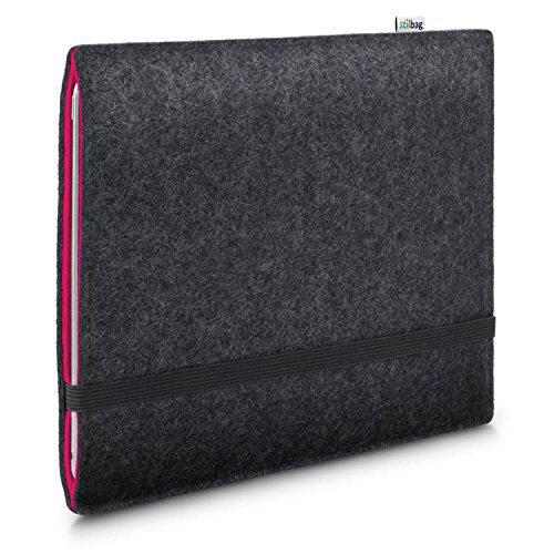Stilbag Filzhülle für Huawei MediaPad M5 Lite 10 | Etui Tasche aus Merino Wollfilz | Kollekion Finn - Farbe: anthrazit/pink | Tablet Schutzhülle Made in Germany