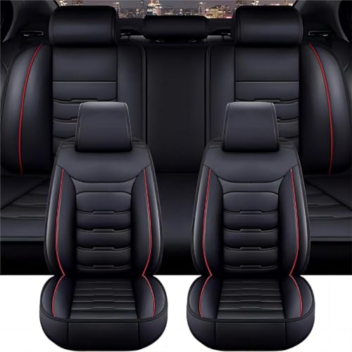 POWRZ Auto Schonbezug Set Kompatibel für Ford F150(4door) 2011-2024, Autositzbezüge Sitzschoner für Vordersitze und Rücksitze,Black-Red