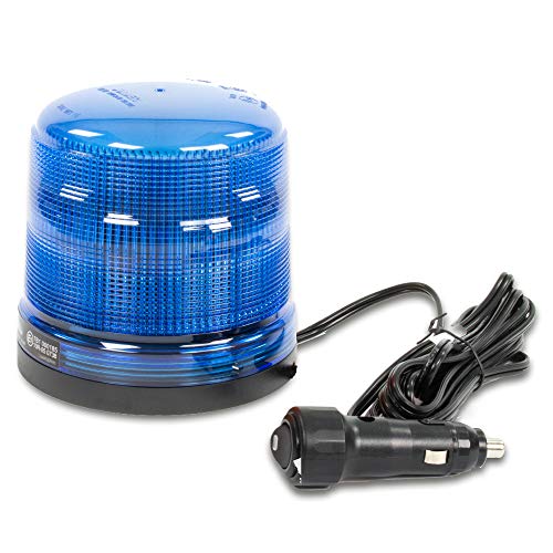 LED-MARTIN Rundumleuchte Sesto 11 Blitzmuster - blau - Magnetfuß - 12V 24V. Professionelle Kennleuchte, Warnleuchte, Blitzleuchte für den Einsatz im Straßenverkehr.