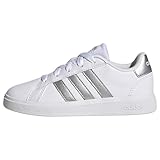 adidas Unisex Kinder Grand Court Sneakers, Ftwr White/Matte Silver/Matte Silver, 36 2/3 EU