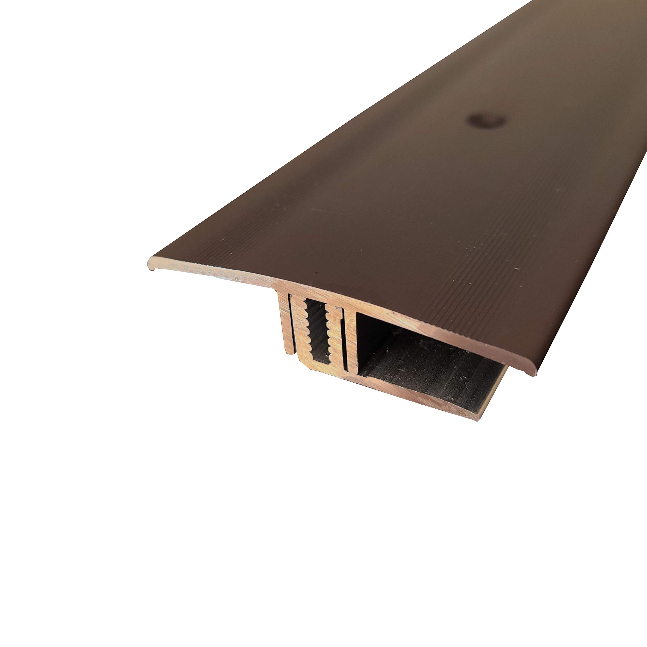 ufitec Profilsystem für Parkett- und Laminatböden - für Belagshöhen von 7-16 mm - viele Farben lieferbar (Übergangsprofil 45 mm Breit, Bronze Dunkel, 270 cm länge)