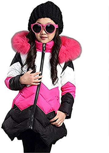 FULUOYIN Mädchen Winterjacke mit Fellkapuze 3 Farbe Einer Jacke Outerwear Oberbekleidung Verdichte Kinderjacke Wintermantel