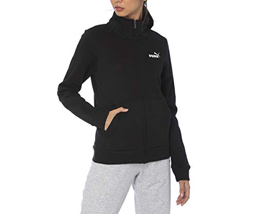 PUMA Essentials Damen Fleece Trainingsjacke Cotton Black XXS