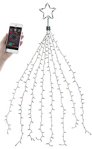 Lunartec Christbaumlichterkette: Christbaum-Überwurf-Lichterkette, 320 RGBW-LEDs, Bluetooth & App, IP44 (Lichterkette Weihnachtsbaum LED)