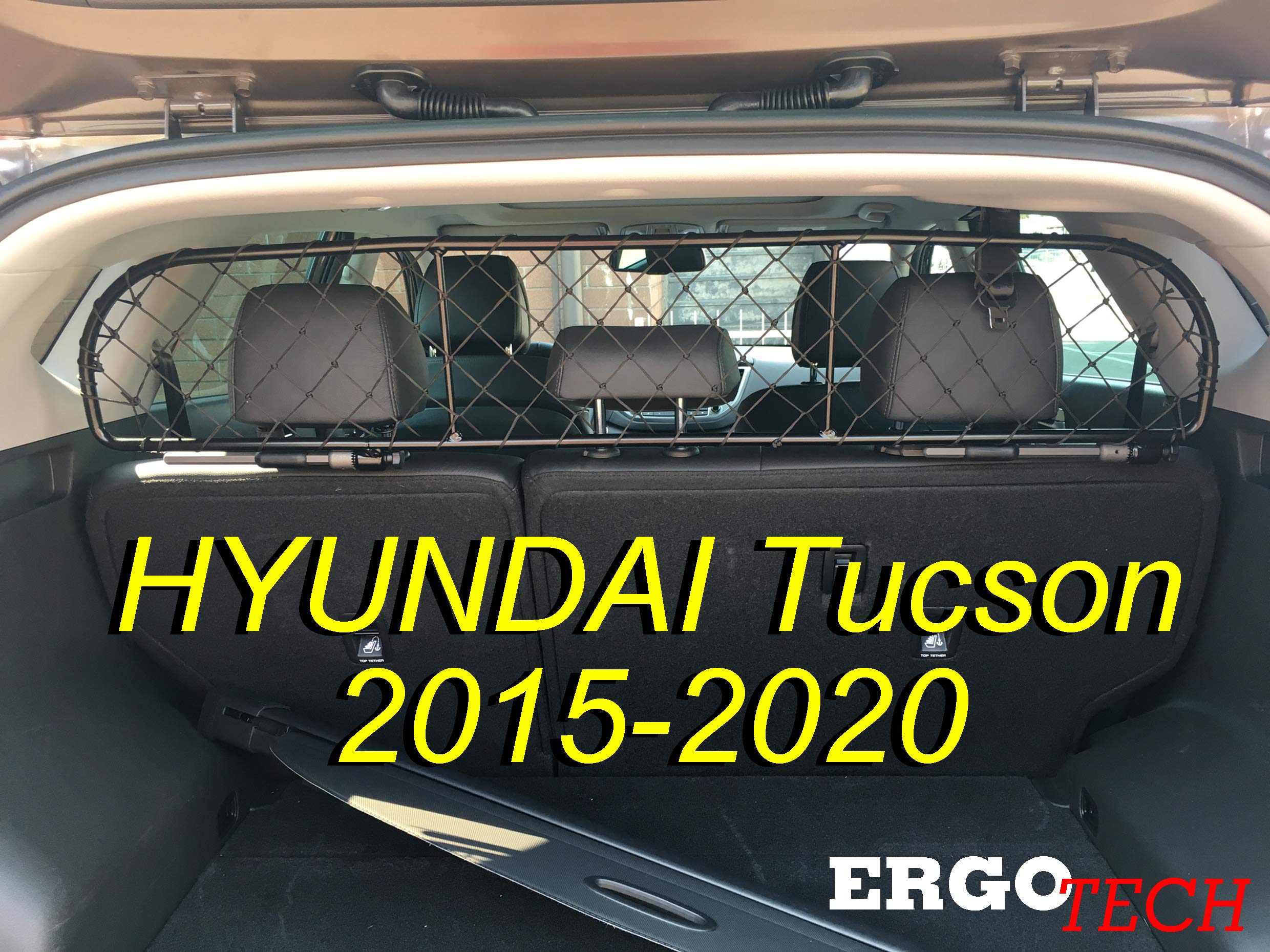 ERGOTECH Trennnetz Trenngitter kompatibel mit Hyundai Tucson (2015-2020) RDA65-XS16, für Hunde und Gepäck