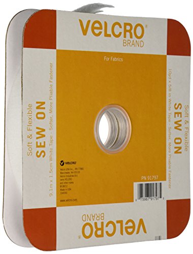 VELCRO Brand 91797 Flexible Tape White Band, Weiß, 30ft x 5/8in