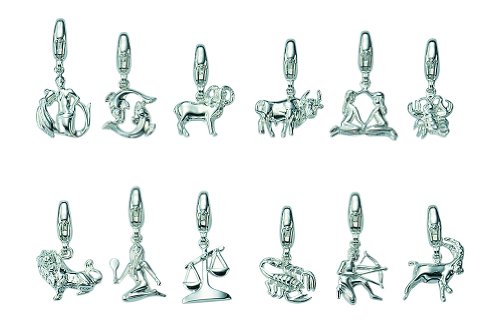 Silber 925 Sterling Silver Charms - Anhänger - Zwilling - B. 10,6 mm