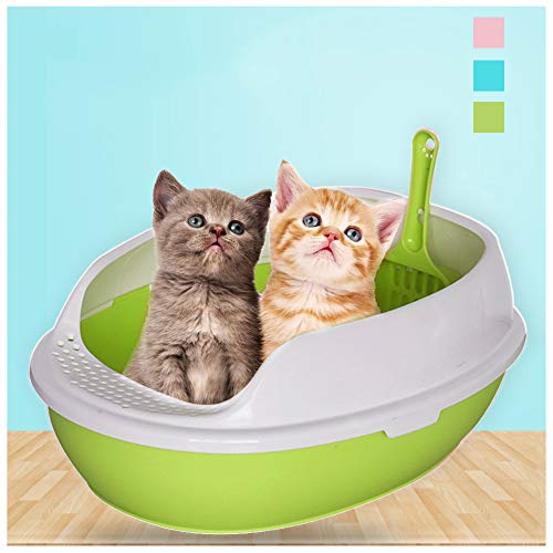 Katzentoilette für junge Katzen, offen, spritzwassergeschützt, halbgeschlossen, robust und stabil, leicht zu reinigen, von Katzenbesitzern entworfen
