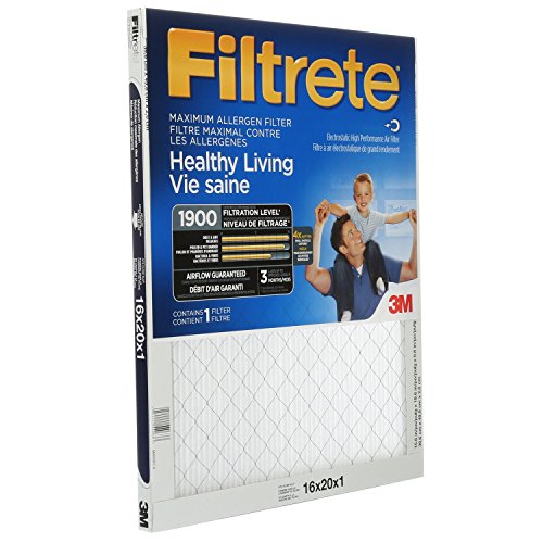 Filtrete Healthy Living Ultimate Allergen Reduction Filter, MPR 1900, 16 x 20 x 1-Inches, 3-Pack by Filtrete