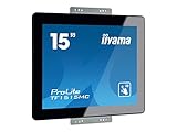 iiyama ProLite TF1515MC-B2 38cm 15" LED-Monitor XGA Open Frame 10 Punkt Multitouch kapazitiv VGA HDMI DP IP65 Touch-durch-Glas Ant-Fingerprint schwarz