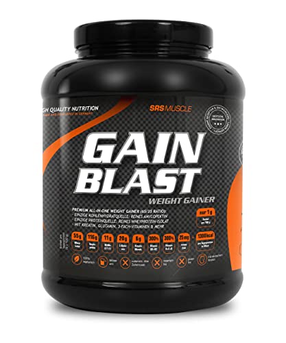 SRS Muscle - Gain Blast XL, 1.400 g, Vanille | Premium All-in-one Weight Gainer | 65:35 Ratio | ausschließlich natives Whey Isolat als Proteinquelle | ohne Aspartam | deutsche Premiumqualität