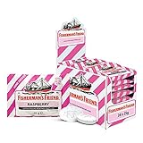 Fisherman's Friend Raspberry | Karton mit 24 Beuteln | Himbeere und Menthol Geschmack | Zuckerfrei für frischen Atem