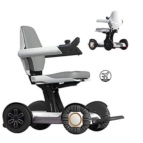 Elektrischer Rollstuhl für Erwachsene, leichte faltbare All-Terrain-Rollstühle, zwei 250-W-Motoren, zwei Batterien, motorisierter Elektrorollstuhl in limitierter Auflage (weiß + elektrisch faltba