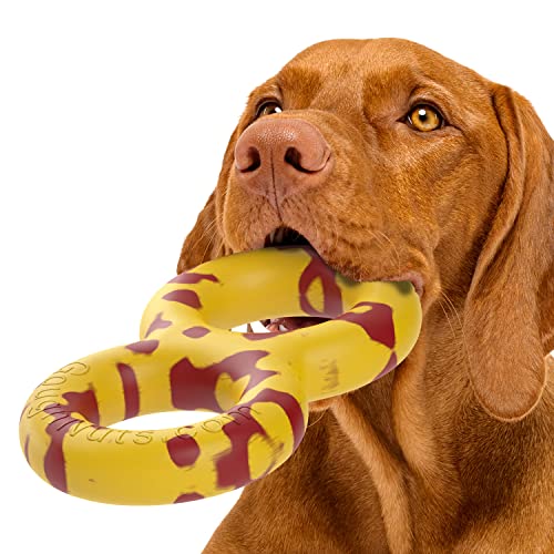 Goughnuts - Hundespielzeug für Aggressive Zerrer - Ziehspielzeug für große Hunde, praktisch unzerstörbar - Das hochbelastbare Dog Toy für viel Beschäftigung - Gelb