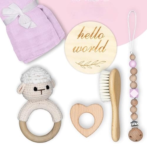 Baby-Geschenkset-100% Baumwolle Handmade Neugeborenen-Geschenkset (Schaaf)