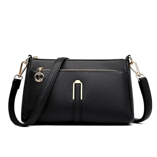 BHUJIA Damentasche, kleine quadratische Tasche, Damen große Kapazität, One-Shoulder-Crossbody-Tasche für Damen, Schwarz