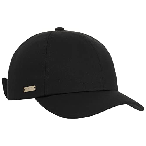 Seeberger Uni Cotton Damencap Basecap Baseballcap Sonnencap Baumwollcap (One Size - schwarz)