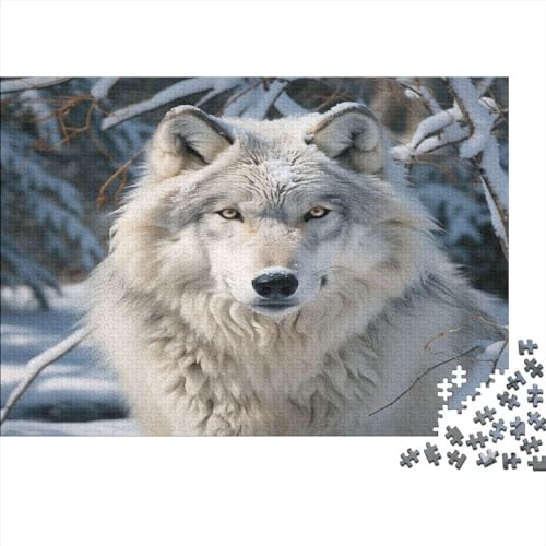 Domineering Arctic Wolf Puzzle Für Erwachsene 500 Teile Gifts Home Decor Family Challenging Games Lernspiel Home Decor Geburtstag Stress Relief Toy 500pcs (52x38cm)