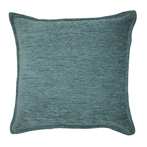 McAlister Textiles Plain Chenille | Kissenbezug für Sofa, Couch in Denim Blau | 50cm x 50cm | Samt flauschig in 10 Farben erhältlich | einfarbige Uni Deko Kissenhülle