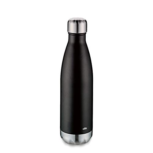 Cilio ELEGANTE Isolierflasche, Edelstahl, schwarz matt, 500 ml