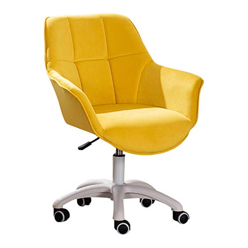 IPSU Home-Office-Schreibtischstuhl, drehbarer Schreibtischstuhl, ergonomischer Chefsessel mit mittlerer Rückenlehne, drehbarer Drehstuhl aus Samt, Home-Multifunktions-Bürostuhl mit Armlehne für H