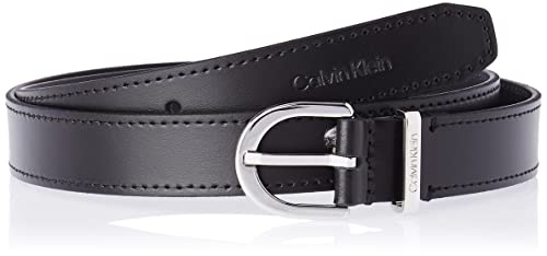 Calvin Klein Damen Must Metal Loop Rnd Belt 25mm Grtel, Ck Black, 90 cm