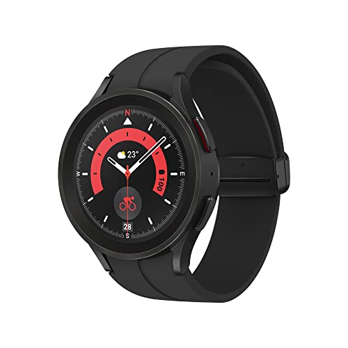 Samsung Galaxy Watch5 Pro Bluetooth 45 mm Smartwatch, Wellness-Tracker, Fitness-Tracker, Akku mit langer Lebensdauer, Black Titanium [Italienische Version]