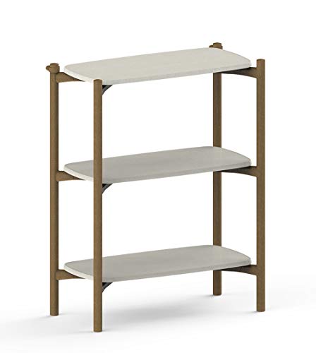 FOM by KETER 3 Tier BASE Modern Bookshelf Wall Mounting Shelving System Made with Sustainable Manufacturing â€“ Perfect for Home Décor, Office Storage and Organization, white