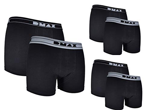 DMAX 2|4|6|12 STK. Herren Boxershorts, wahlweise in Schwarz oder Weiß in Größen von M-XXL (XXL, 6 Hosen Schwarz)