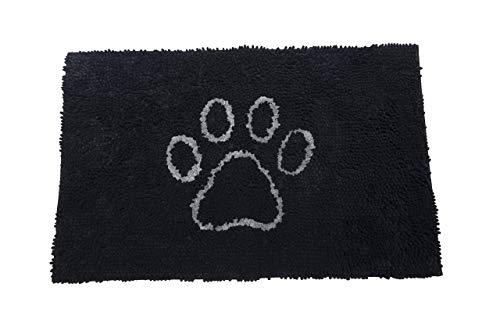 Dog Gone Smart Dirty Dog Fußmatte, Mikrofaser, super saugfähig, maschinenwaschbar mit Rutschfester Unterseite, groß, schwarzer Farbton