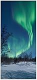 Wallario Selbstklebende Türtapete Polarlicht in Schweden - 93 x 205 cm in Premium-Qualität: Abwischbar, brillante Farben, rückstandsfrei zu entfernen