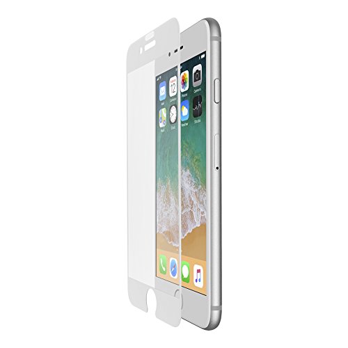 Belkin ScreenForce TemperedCurve, abgerundeter Glas-Displayschutz für das iPhone 8 Plus,7 Plus (Abdeckung von Rand zu Rand, Hartglas) weiß